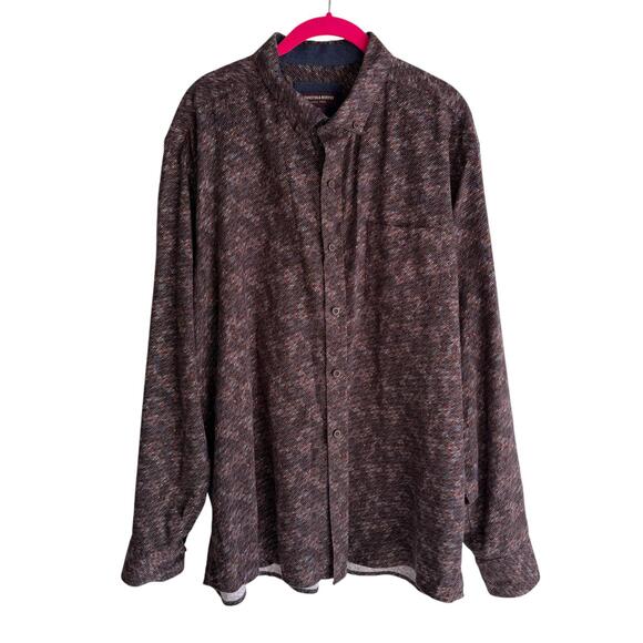 JOHNSTON & MURPHY‎ Cotton Pixelated Mens Long Sleeve Button Up Top, XXL - Picture 1 of 6